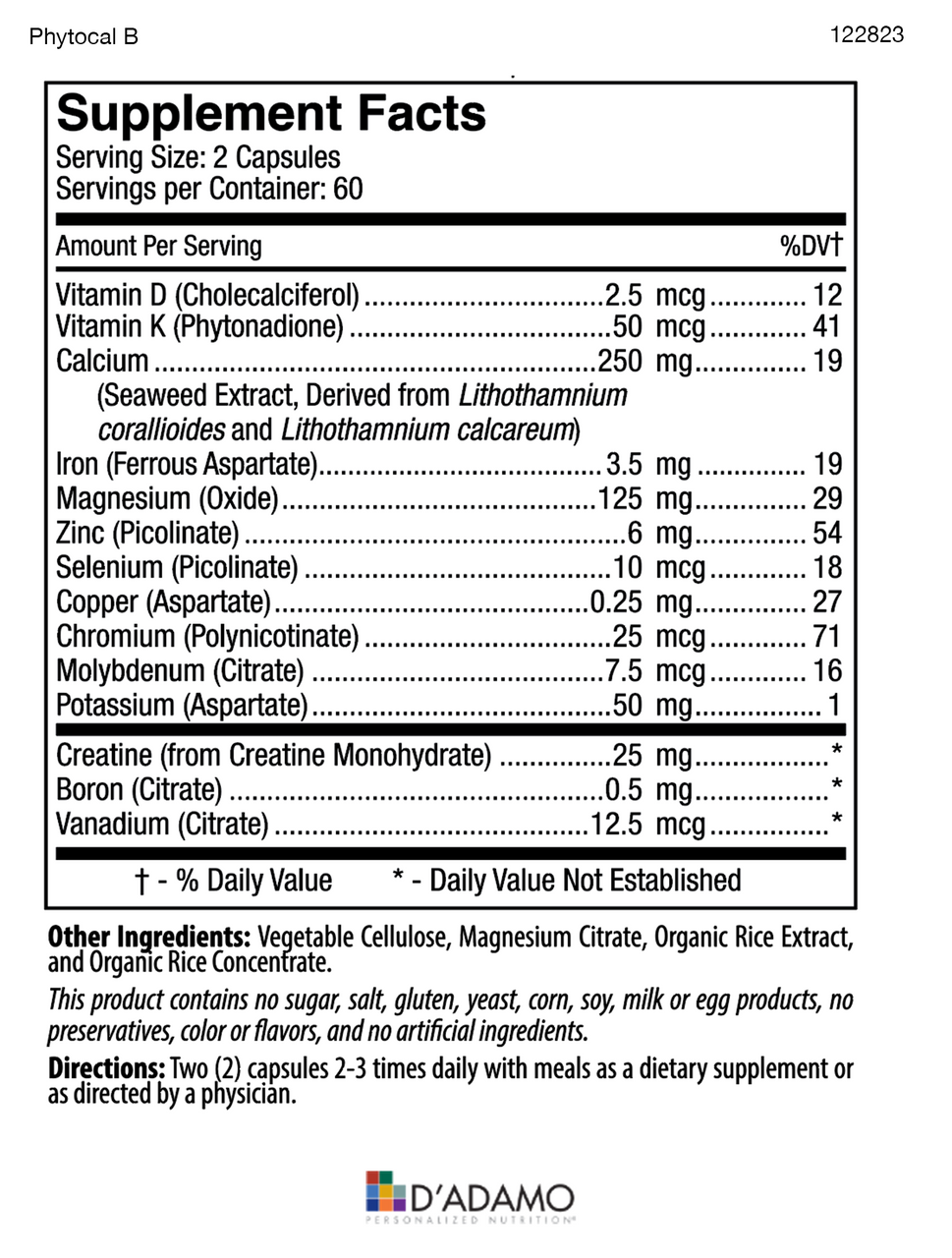 Phytocal - Multimineral (Blood Type B) 120 Veggiecaps