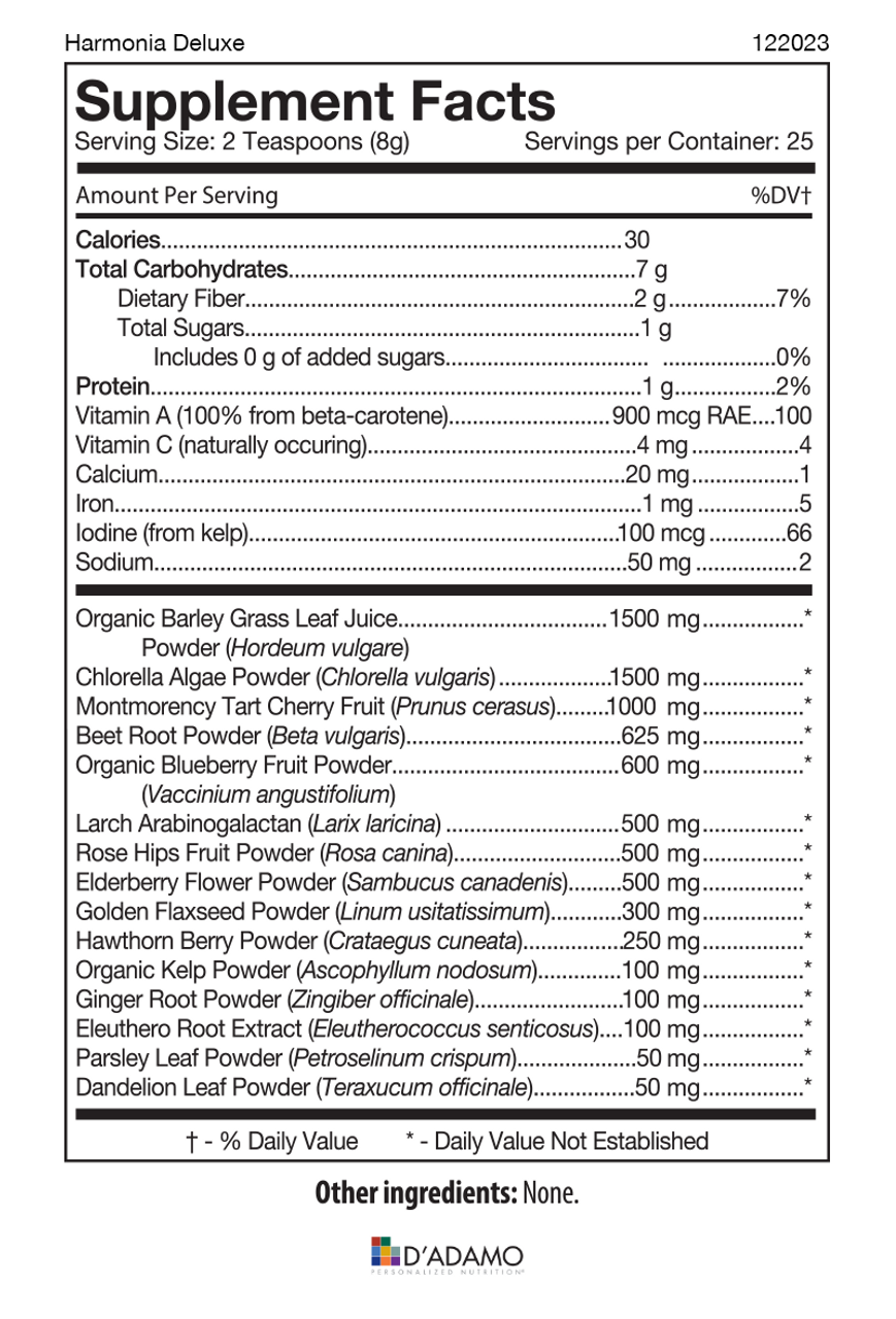 Harmonia Deluxe Greens Drink Mix 200g