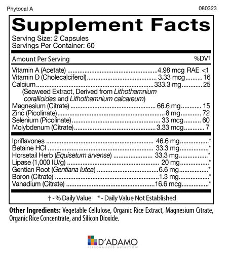 Phytocal - Multimineral (Blood Type A) 120 Veggiecaps