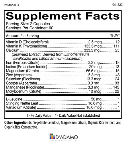 Phytocal - Multimineral (Blood Group O) 120 Veggiecaps