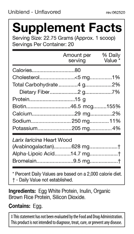 Uniblend Protein Powder - Cocoa or Unflavoured